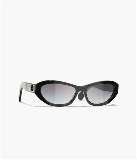 chanel acetate oval black sunglass|CHANEL Sunglasses: Oval Sunglasses, acetate — Fashion.